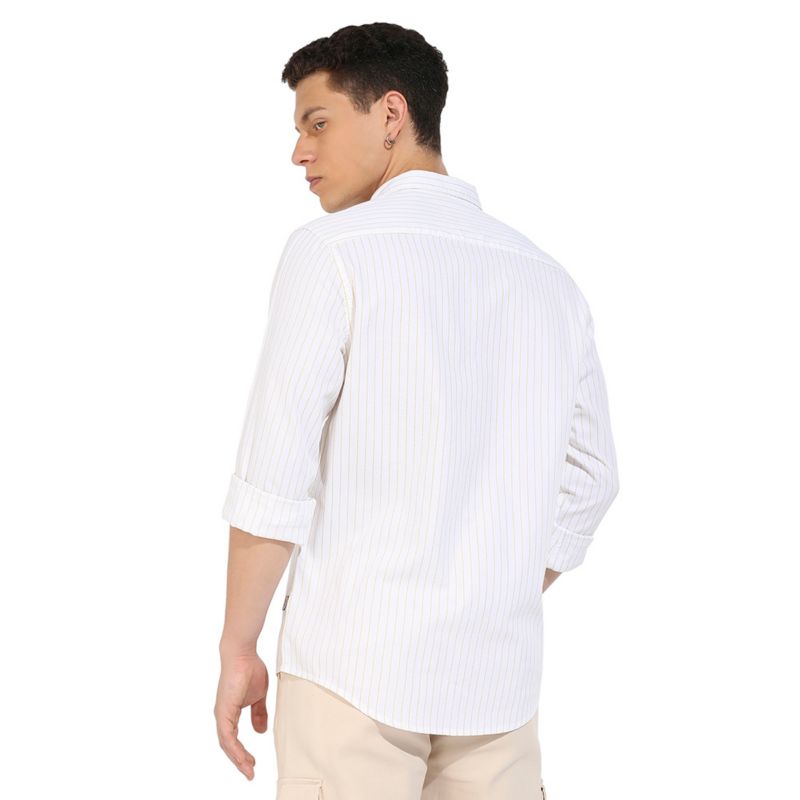 Men's White Chalk Striped Shirt