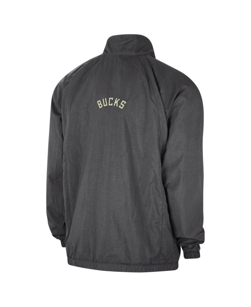 Men's Gray Milwaukee Bucks Courtside Statement Edition Jumpman Jam Full-Zip Jacket