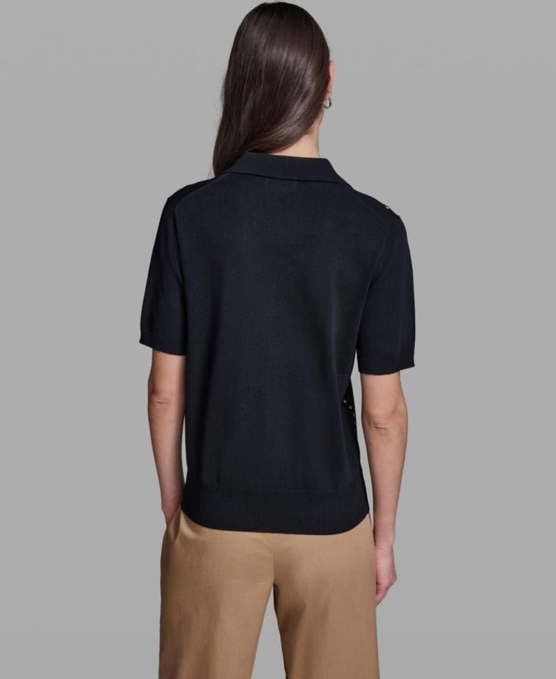 Women's Short-Sleeve Nailhead Trim Sweater