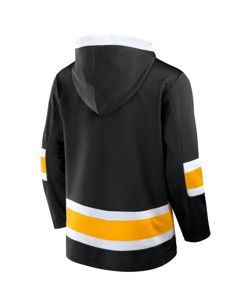 Men's Black Boston Bruins Inside Line Fleece Pullover Hoodie