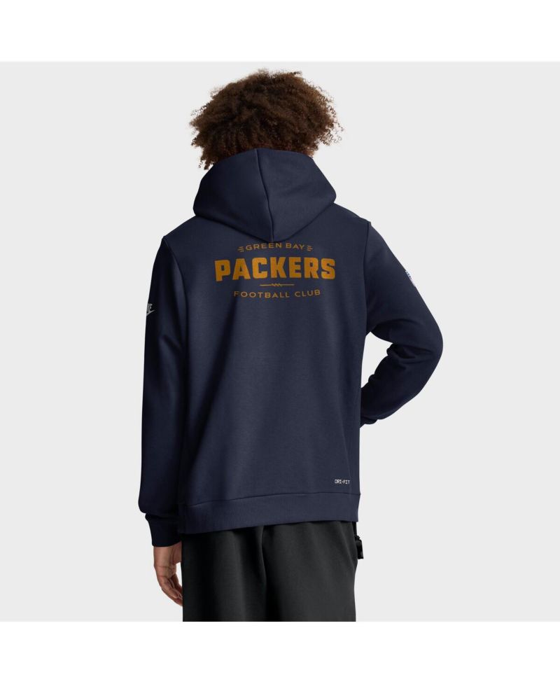Men's Navy Green Bay Packers The 1923 Classic Sideline Dri-FIT Pullover Hoodie