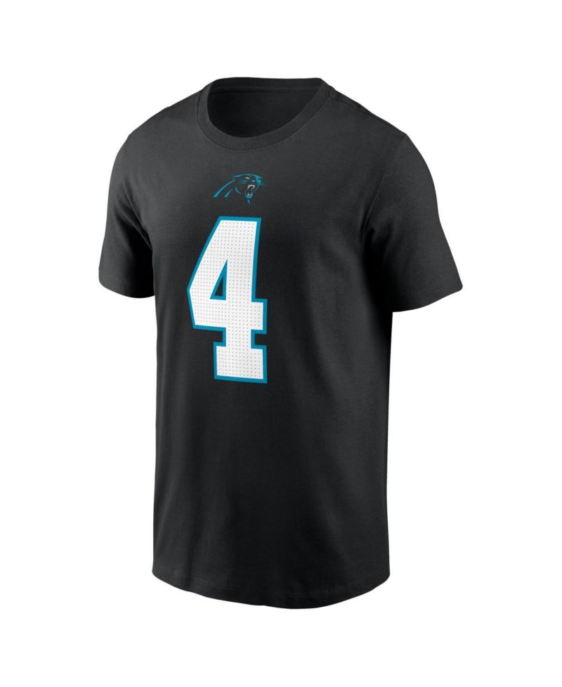Men's Tetairoa McMillan Black Carolina Panthers Name & Number T-Shirt
