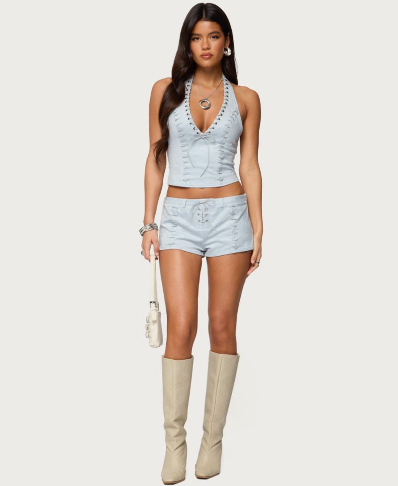 Women's Sloane Faux Suede Halter Top