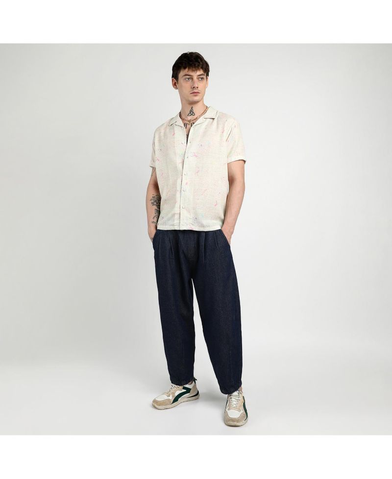 Men's Off-White Heathered Drawn Shirt