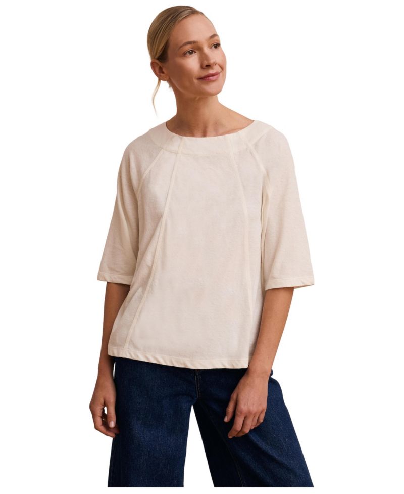 Women's Linen Blend Short Sleeve Swing Top
