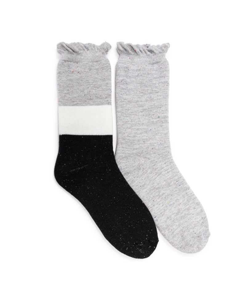 Women's 2 Pair Pack Ruffle Heat Retainer Crew Socks