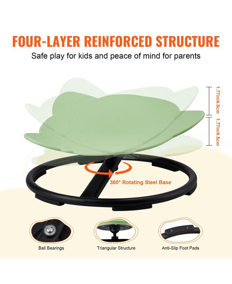 Ages 3+ 360&deg; Spin Sensory Elephant-Shaped Swivel Chair