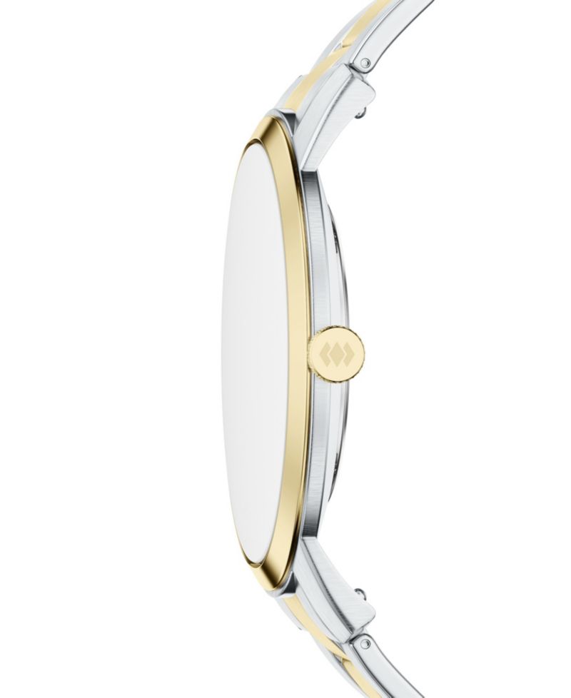 Men's Minimalist Three-Hand Two-Tone Stainless Steel Watch 44mm