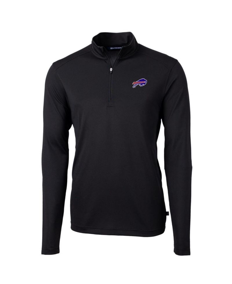 Men's Black Buffalo Bills Virtue Eco Pique Quarter-Zip Pullover Jacket