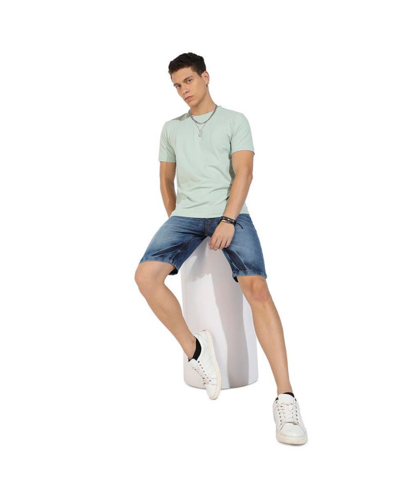 Men's Sage Green Basic Regular Fit T-Shirt