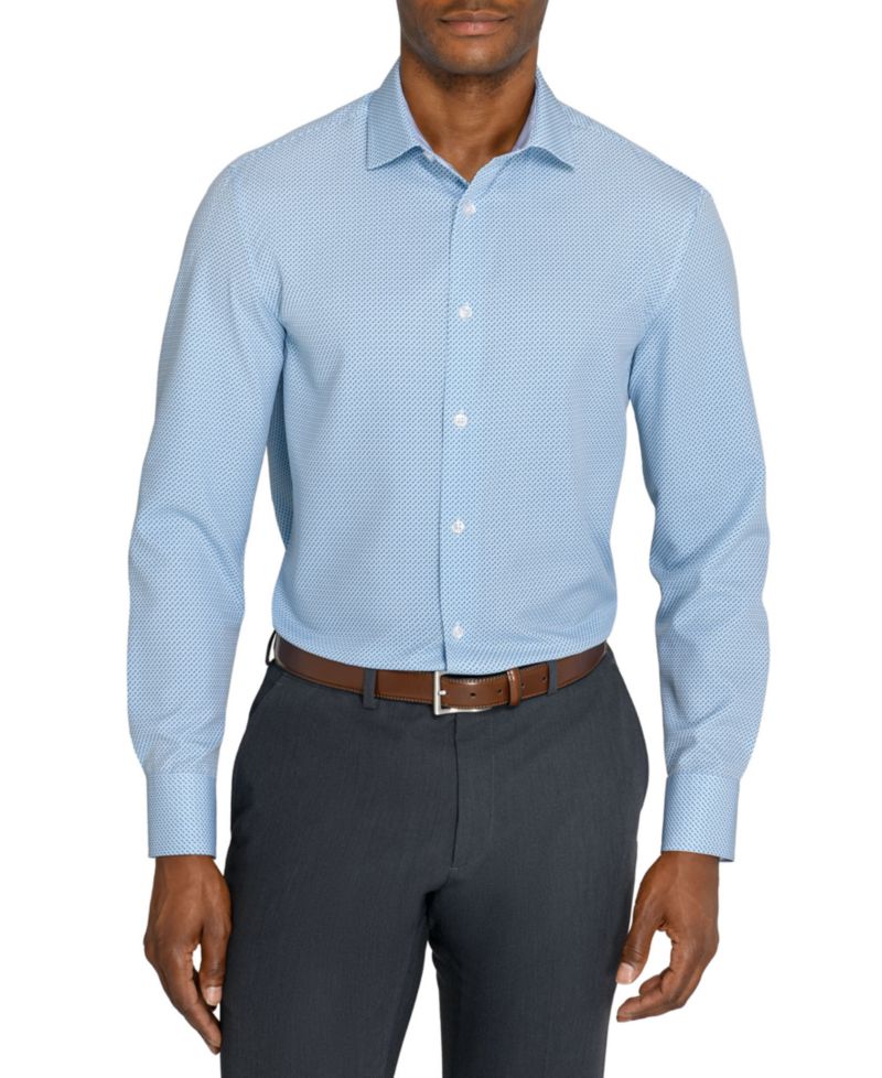 Men's Slim-Fit Performance Stretch Comfort Dress Shirt