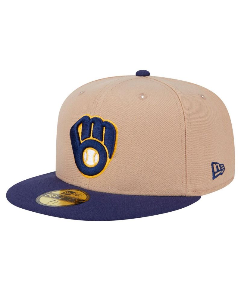Men's Khaki Milwaukee Brewers 59FIFTY Fitted Hat