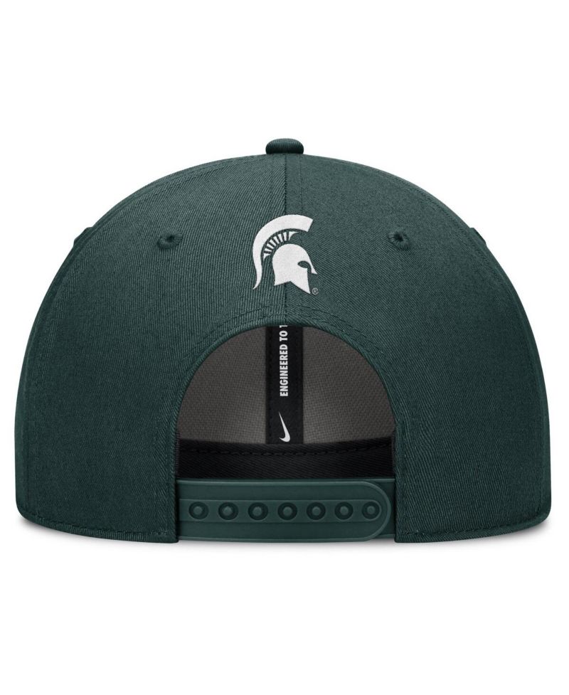 Men's Green Michigan State Spartans Slanted Primetime Rise Performance Adjustable Hat