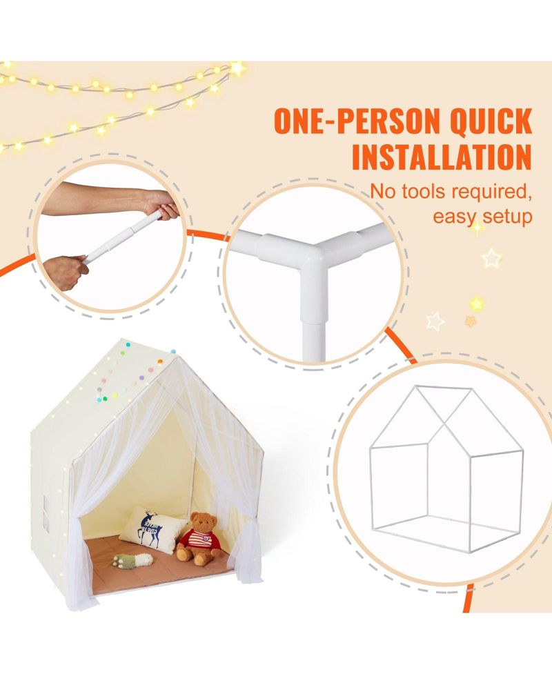 Ages 1-5 Yurt-Style Indoor-Outdoor Play Tent, Mat & Lamp, 3-Piece Set