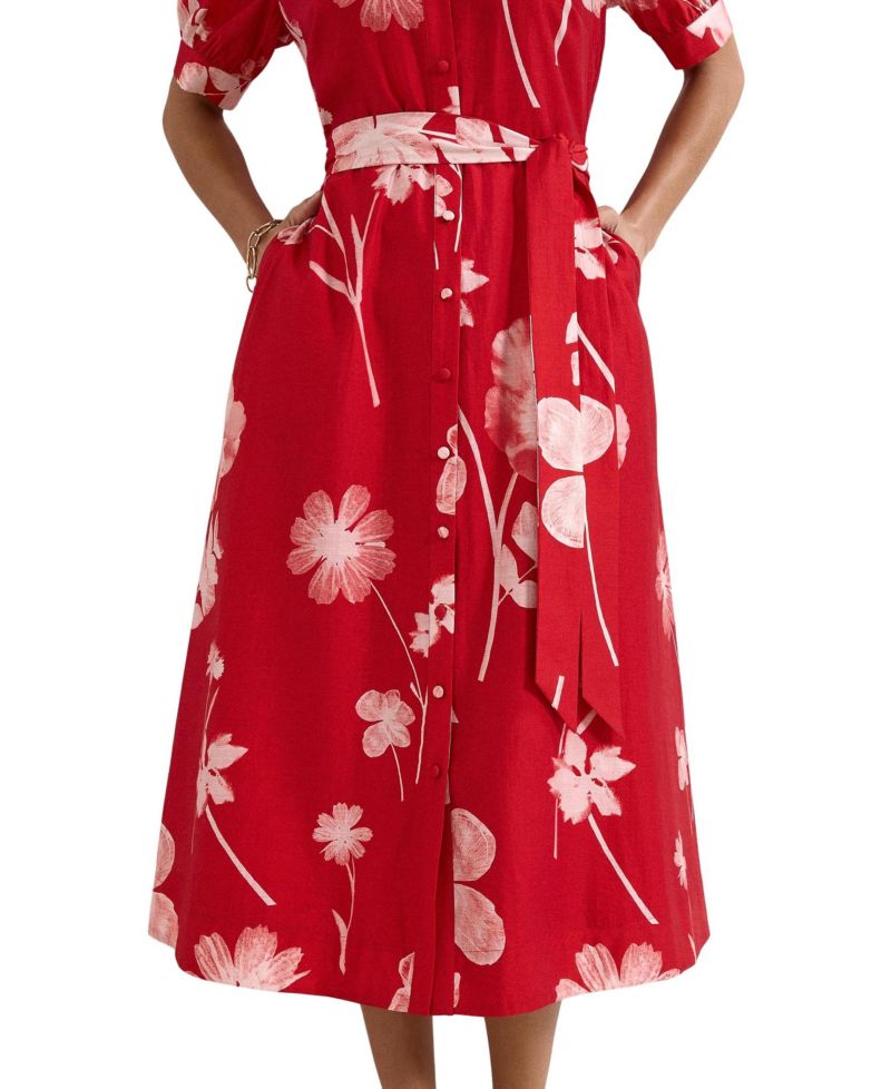 Women's Delphine Floral Midi Short-Sleeve Dress