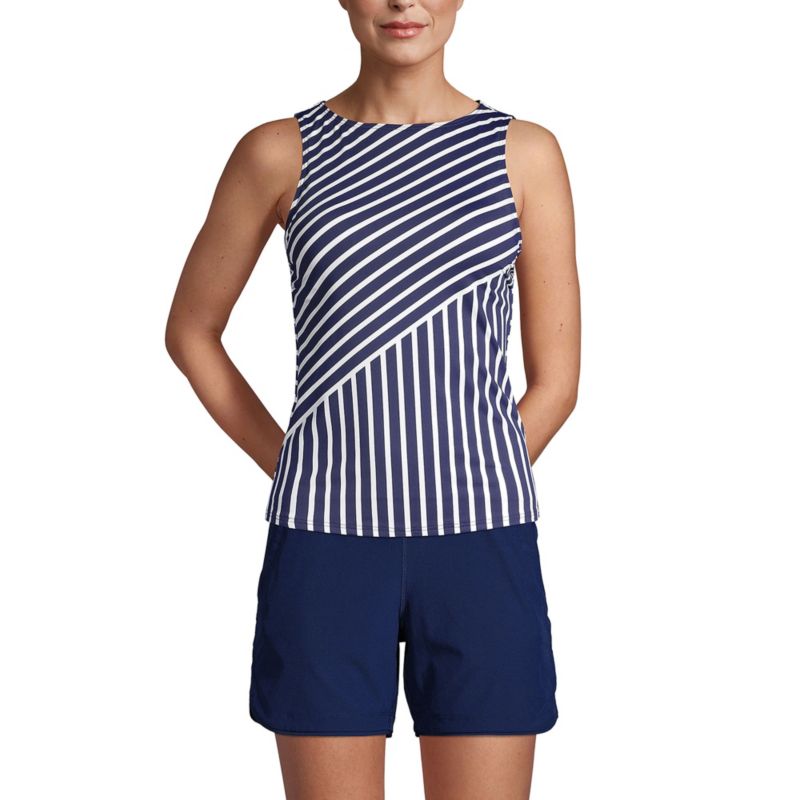 Women's DDD-Cup Chlorine Resistant High Neck UPF 50 Modest Tankini Swimsuit Top