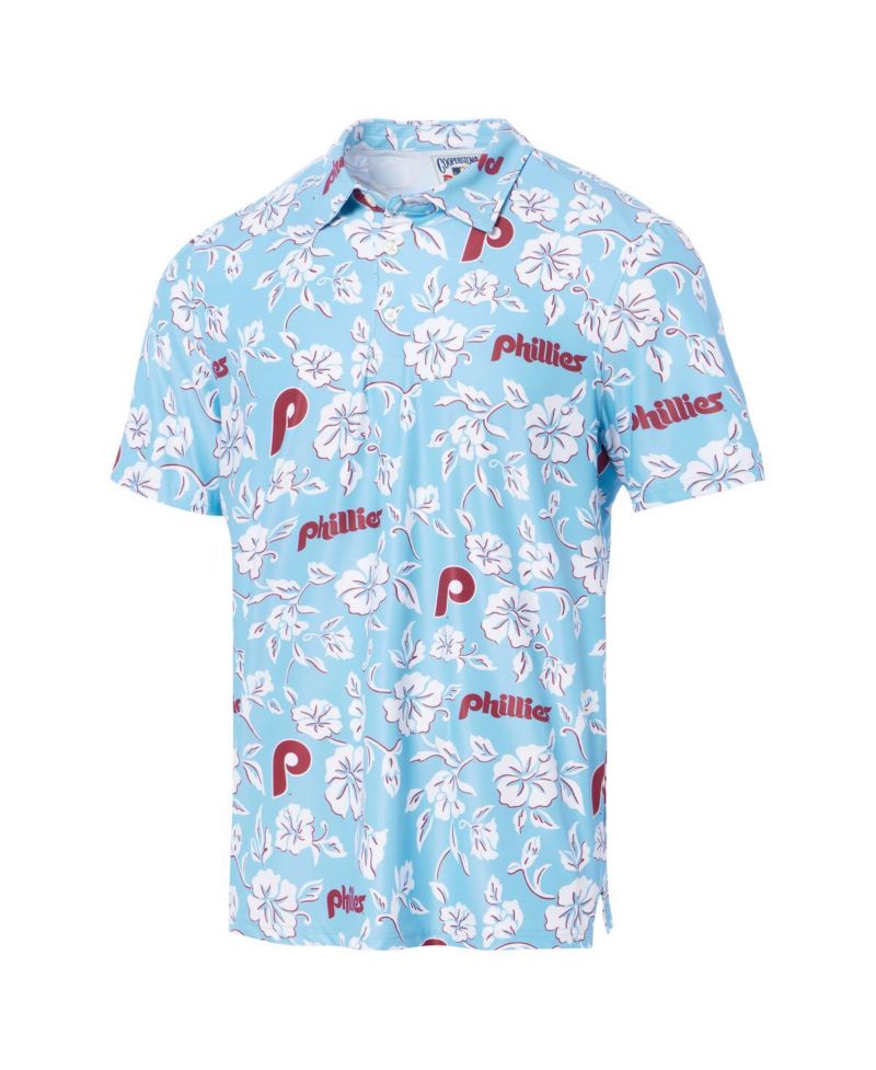 Men's Light Blue Philadelphia Phillies Cooperstown Collection Performance Polo Shirt