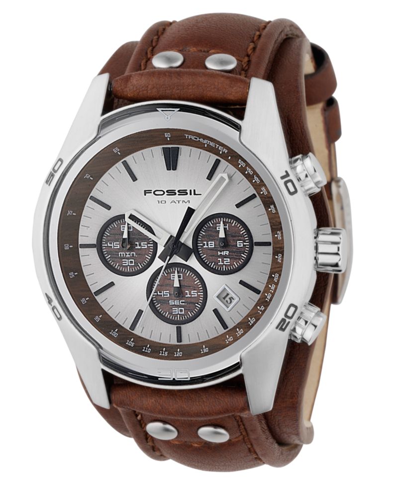 Men's Decker Brown Leather Strap Watch CH2565