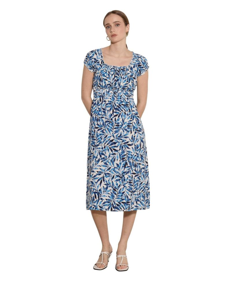 Women's Milkmaid Printed Midi Dress