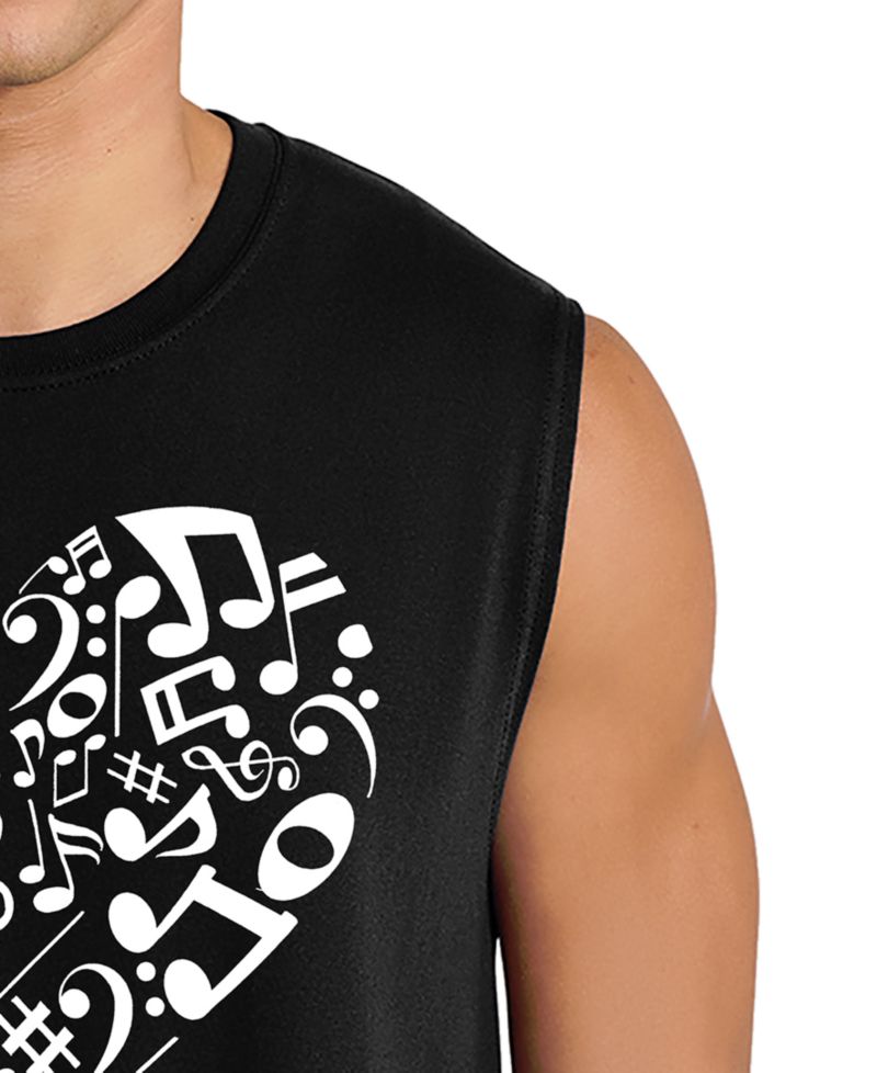 Men's Musical Notes Heart Graphic Tank Top
