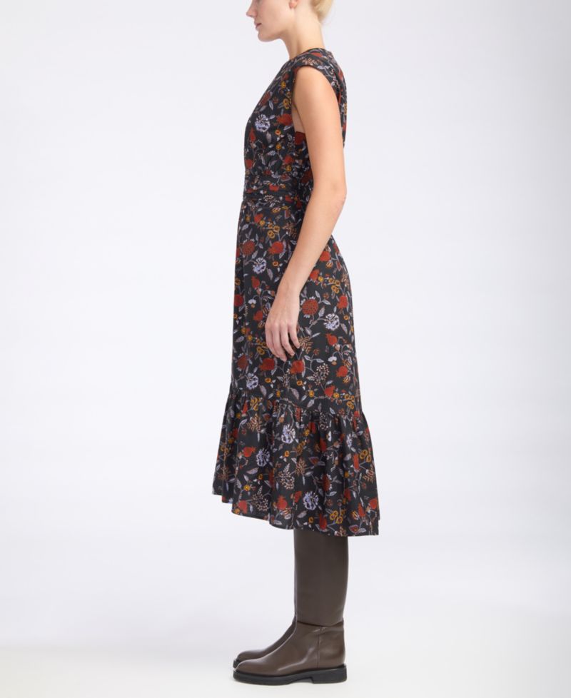 Women's Eloria Floral A-Line V-Neck Midi Dress