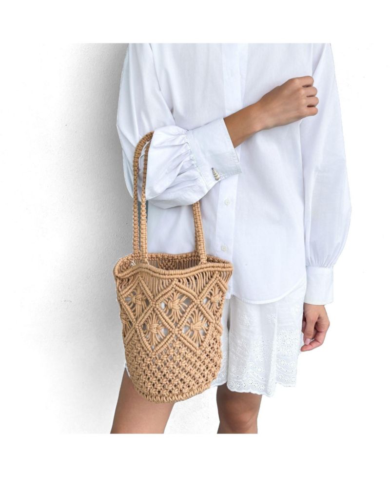 Women's Natural Raffia Crochet Tote