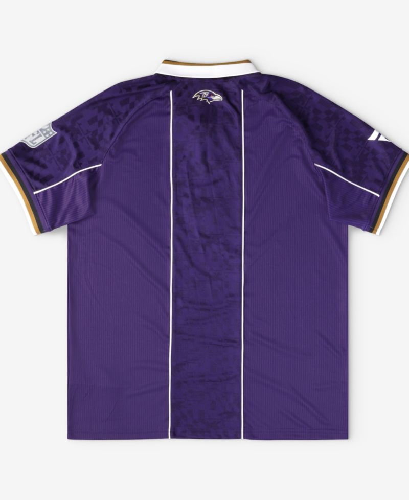 Men's Purple Baltimore Ravens Football x Football Collared Fan Jersey