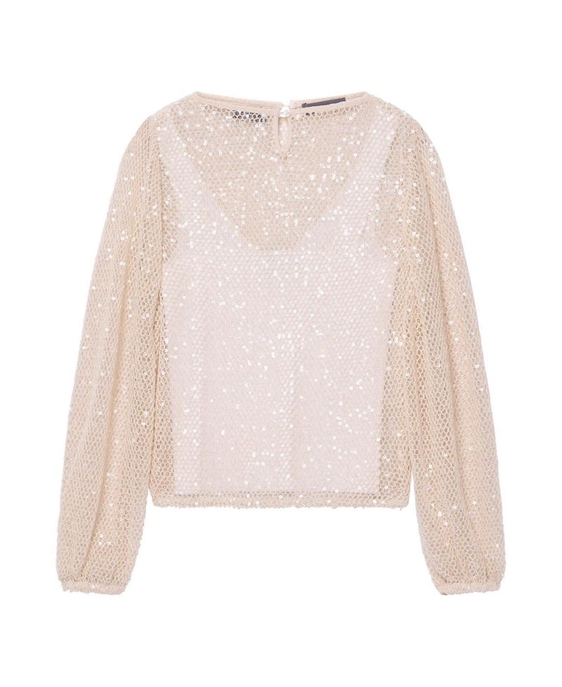 Women's Sequin Layered Balloon Top
