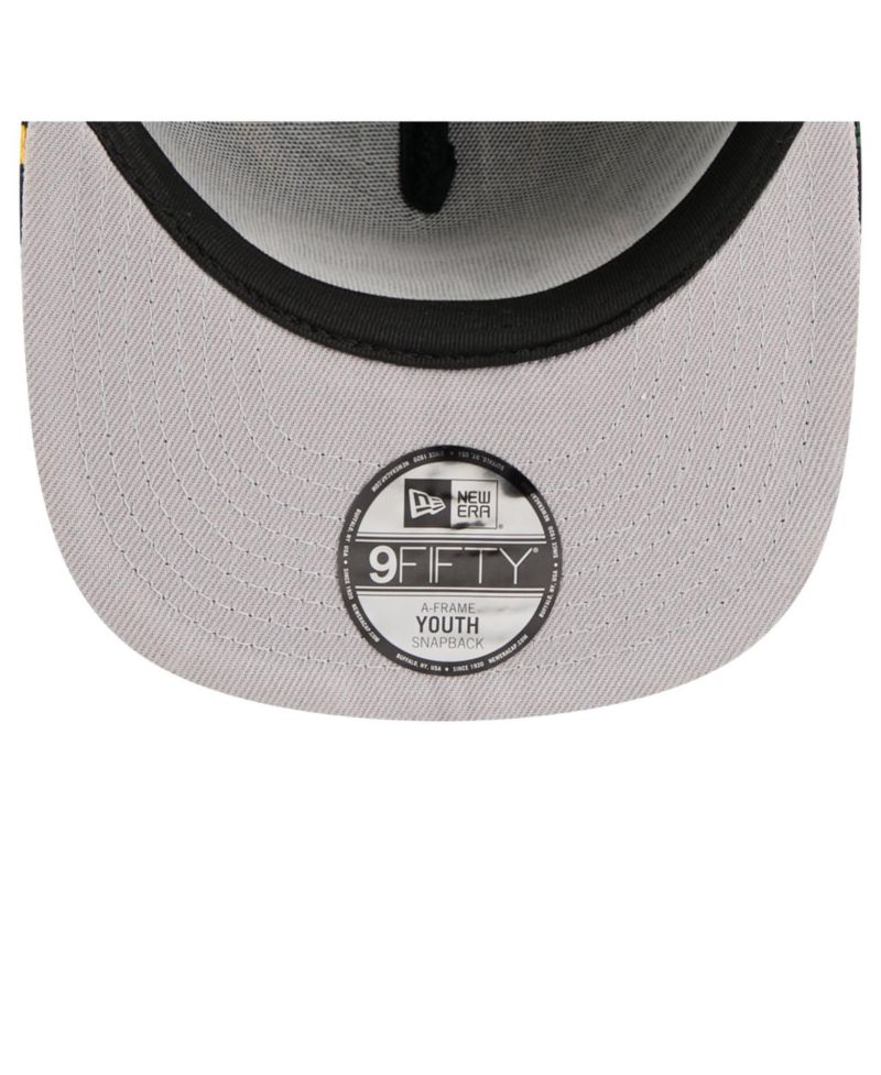 Big Boys and Girls Black Green Bay Packers Bolt A-Frame 9FIFTY Snapback Hat