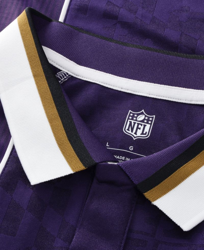 Men's Purple Baltimore Ravens Football x Football Collared Fan Jersey