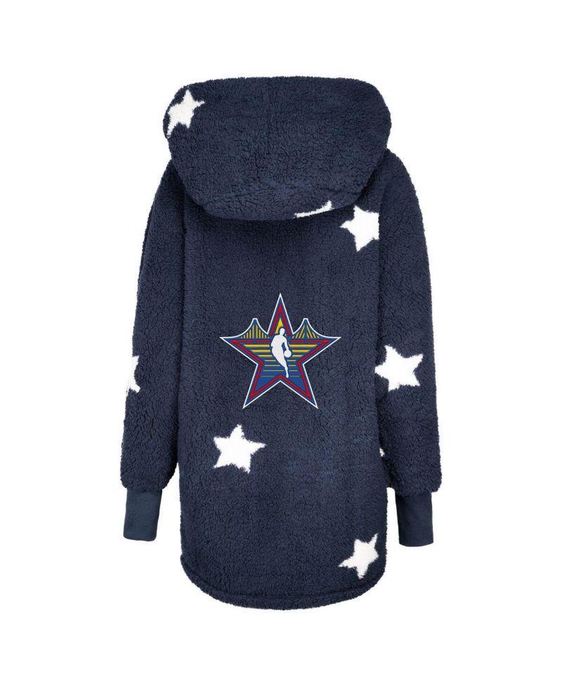 Women's Navy 2025 NBA All-Star Game Lounger Open-Front Sweater