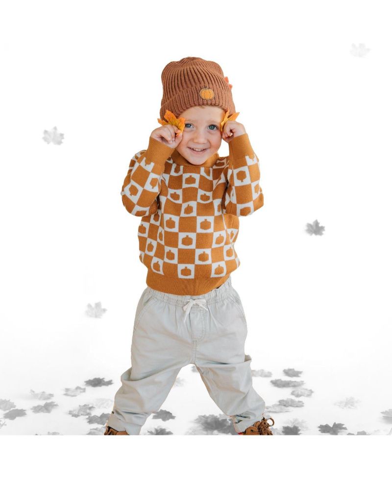 Big Boys (10-12) Pumpkin Checkers Sweater