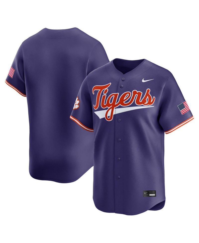 Men's Purple Clemson Tigers College Limited Baseball Jersey