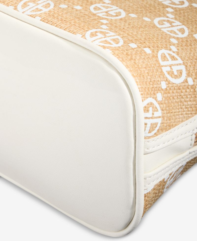 Belted Monogram Straw Dome Satchel
