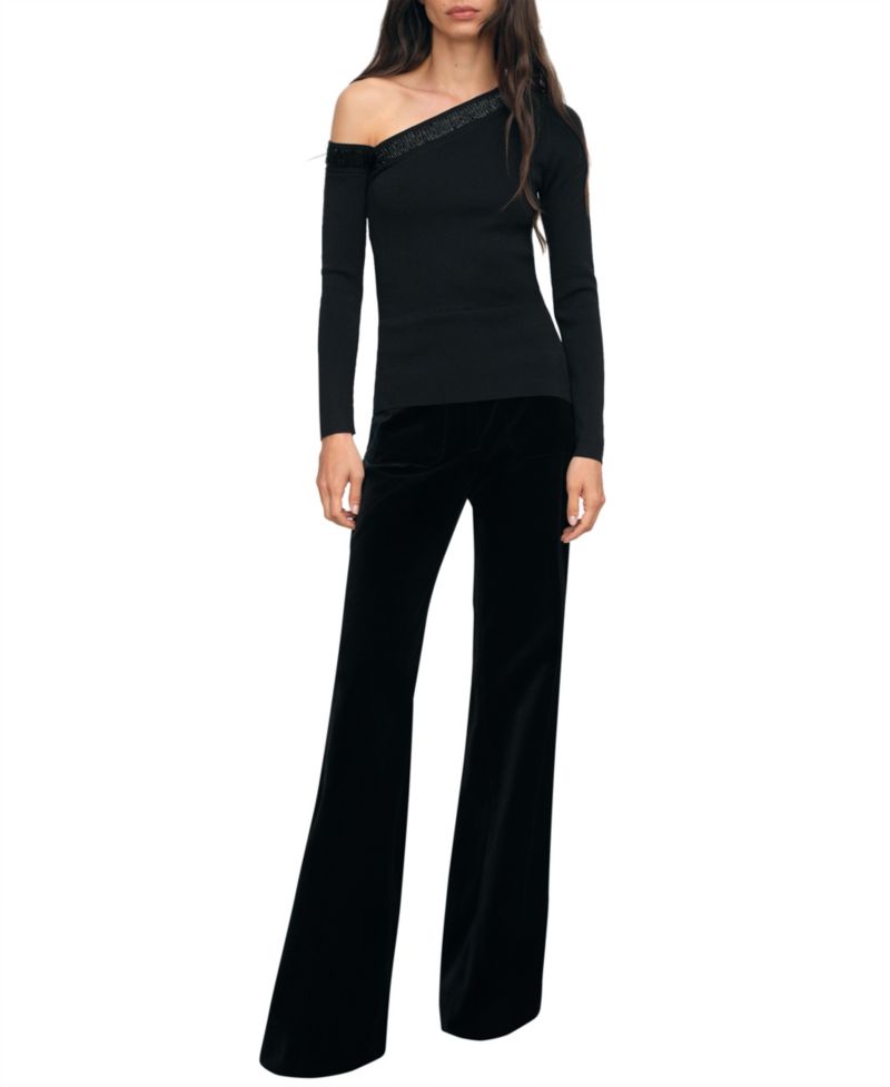 Women's Maddie Long-Sleeve Off-the-Shoulder Sweater