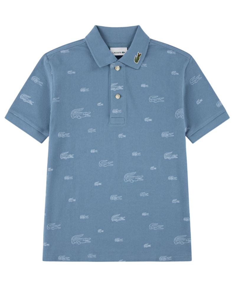 Boys' 10-16 Short-Sleeve Line Croc Printed Polo Shirt
