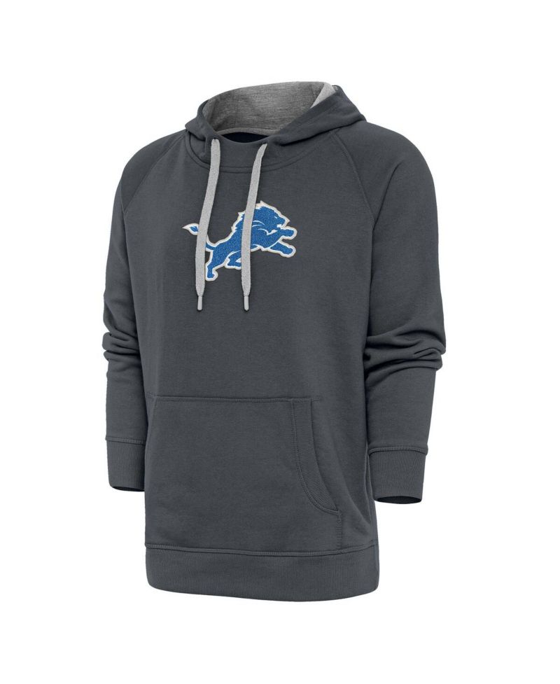 Men's Charcoal Detroit Lions Victory Chenille Pullover Hoodie