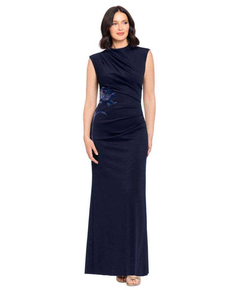 Women's Floral Mock-Neck Gown