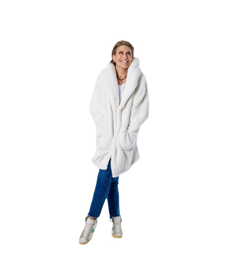 Men's and Women's The Best Lounger In The World Cream Boston Celtics Oversized Open-Front Hoodie Sweater