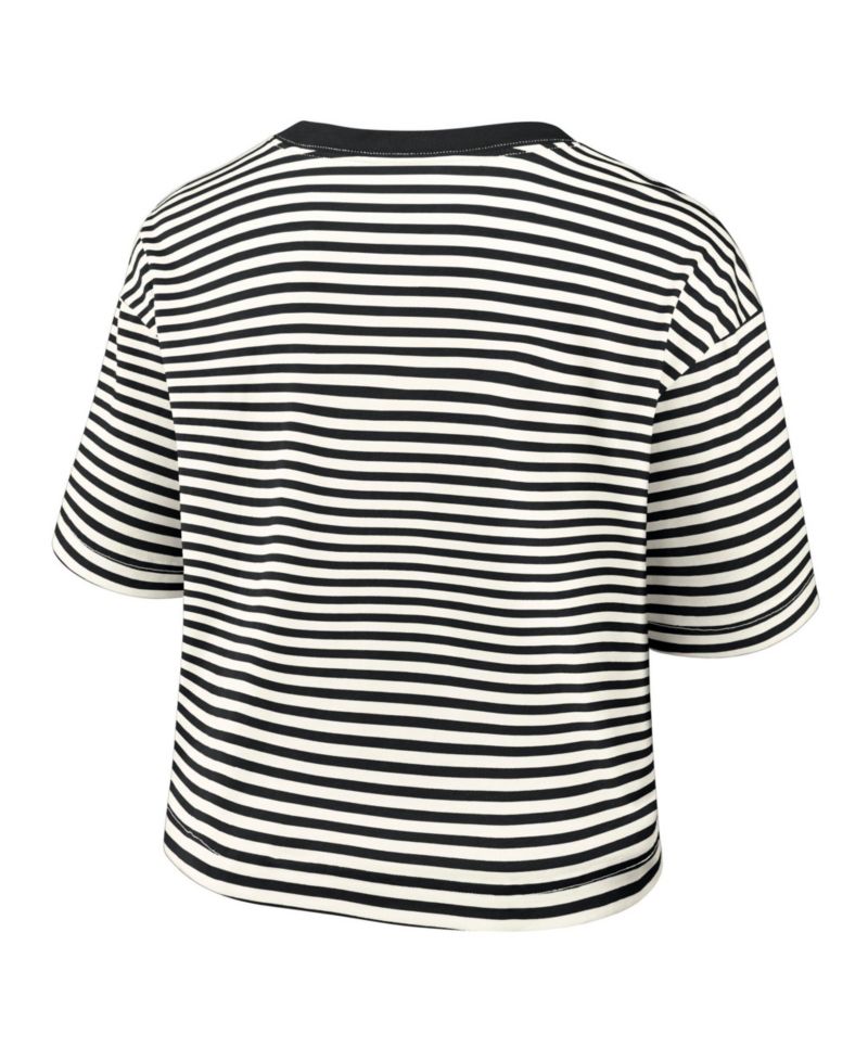 Women's Detroit Lions Striped Cropped T-Shirt