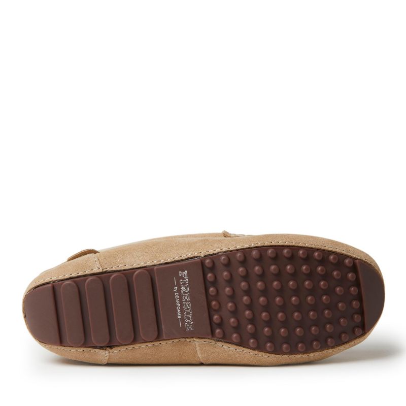 Dearfoams Women's Fireside Mel Genuine Shearling Moccasin Slipper