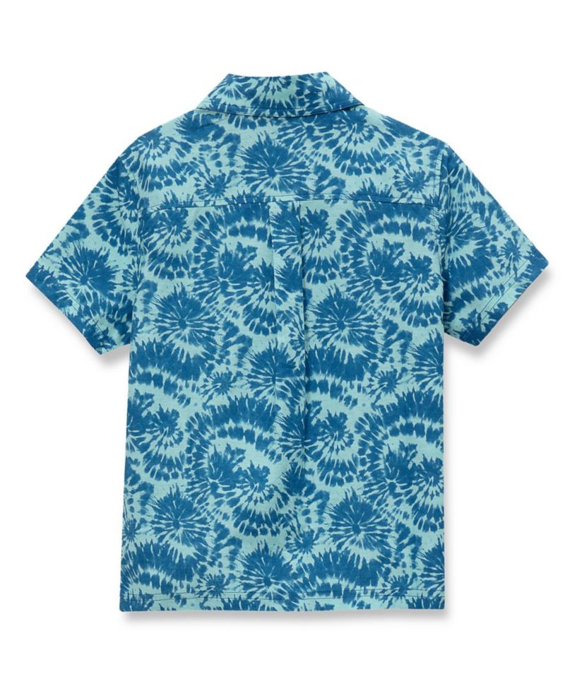 Boys Short Sleeve Linen Slub Button Down Shirt