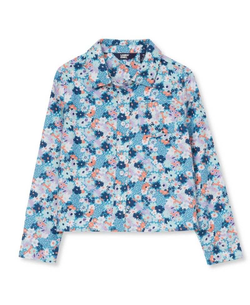 Girls Long Sleeve Flannel Printed Shirt