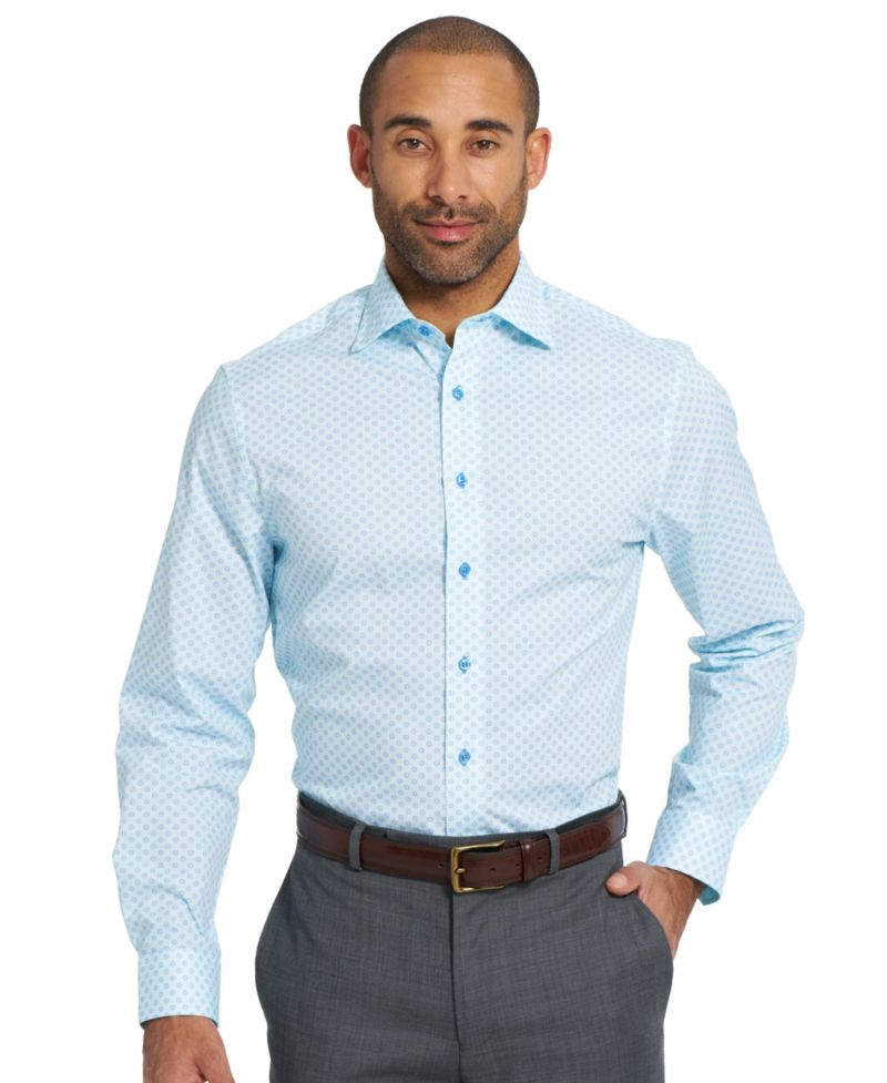Men's Woven Mosaic Geometric Dress Shirt