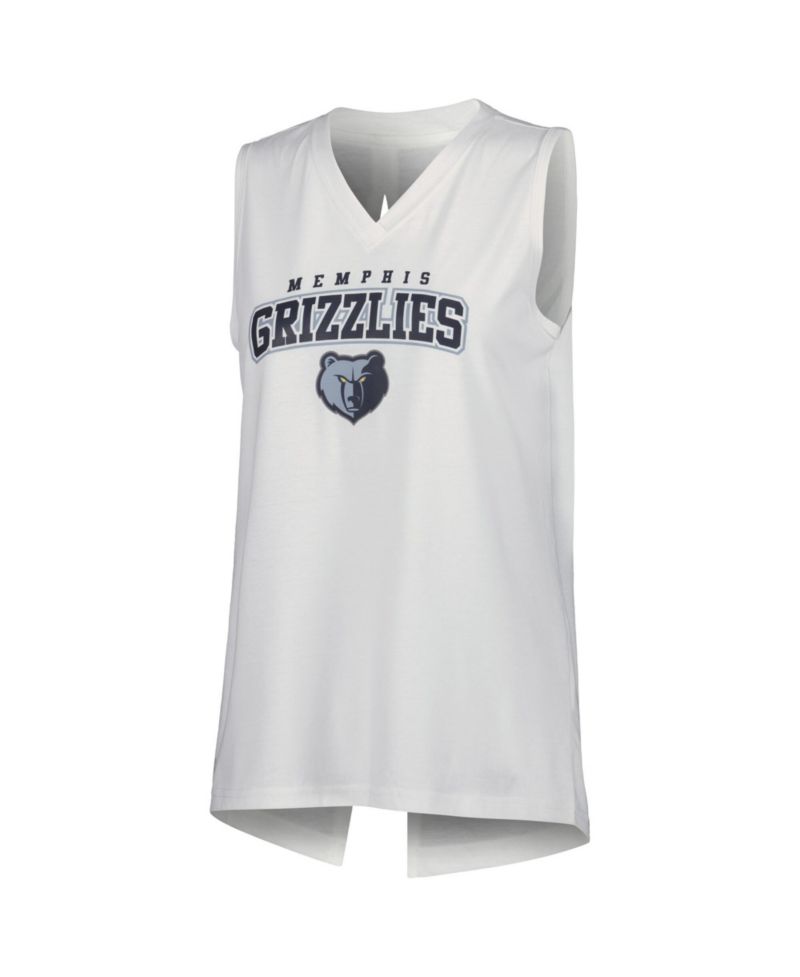 Women's White Memphis Grizzlies Paisley Peekaboo Tank Top