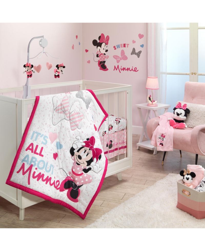 Lambs and Ivy Disney Baby Minnie Mouse Love Pink Musical Baby Crib Mobile Soother