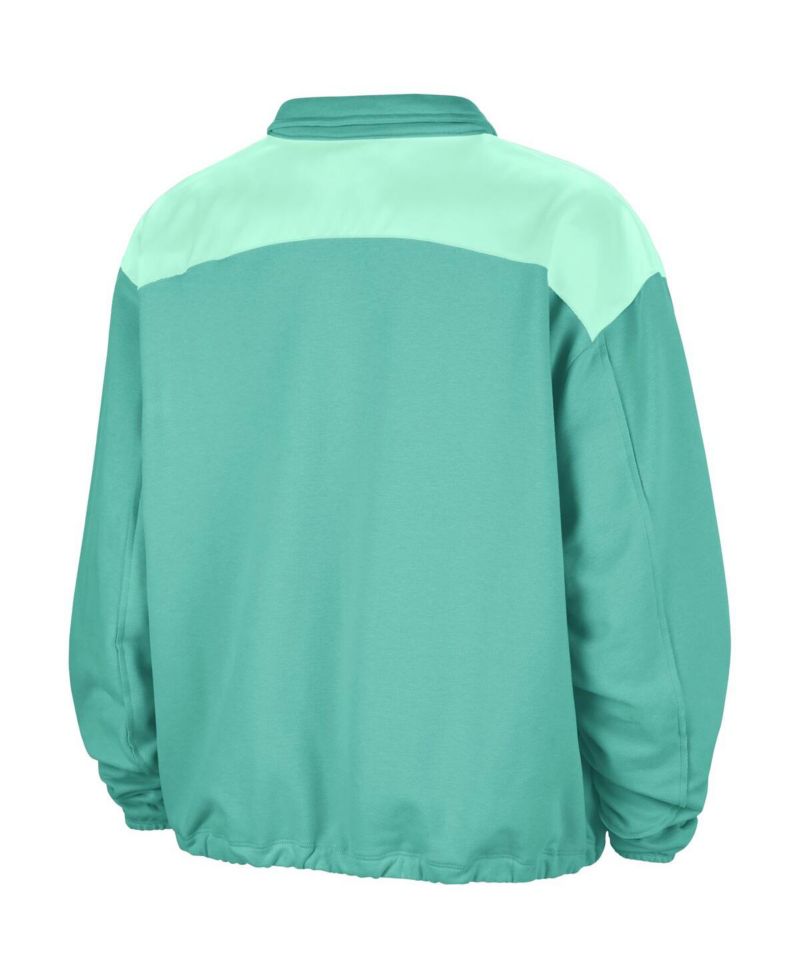 Women's Mint New York Liberty Basketball Fleece Quarter-Zip Performance Pullover