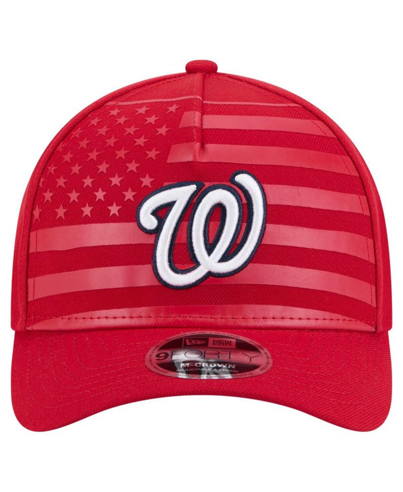 Men's Red Washington Nationals American Flag 9FORTY M-Crown A-Frame Adjustable Hat