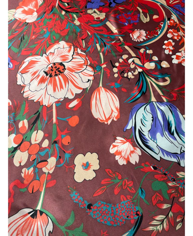 Floral Satin Square Scarf