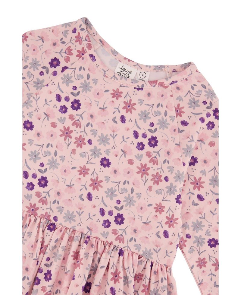 Little and Big Girl 6-12 Long Sleeve Dress Print Daisies